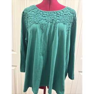 Collection‎ ETC Women's Green Long Sleeve Top 2XL